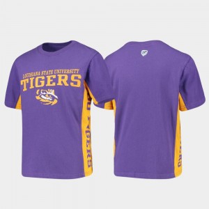Fighting Tigers Youth Side Bar T-Shirt - Purple 481593-775